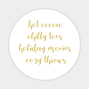 Holiday Poem in Gold Script Magnet